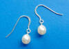 matching sterling silver frenchwire drops of pearls earrings