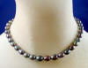 notice all the colors in this large 9mm oval freshwater pearl necklace
