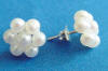 sterling silver pearl cluster earrings