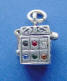 sterling silver prayer box charm with multi-color cubic zirconia stones