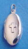 sterling silver large oval with cross prayer box