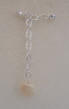 sterling silver 2" necklace extender with a dangling coral rose bead
