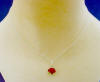 sterling silver single red rose drop necklace
