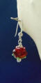 sterling silver red rose earrings