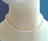 sterling silver 6mm white crystal pearl bridal necklace