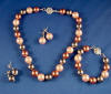 south sea shell pearl necklace, bracelet and earrings