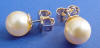 14k gold shell pearl earrings
