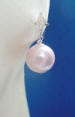 Sterling silver light pink shell pearl dangle stud earrings