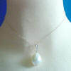 sterling silver teardrop shell pearl necklace