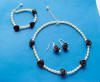 carved black onyx roses and freshwater pearls jewelry