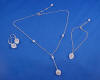 white mother of pearl calla lily necklace bracelet and earrings