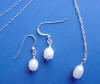 sterling silver pearl necklace and earrings