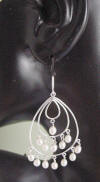 Sterling silver genuine cultured freshwater pearl chandelier earrings