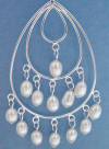 Sterling silver genuine cultured freshwater pearl chandelier earrings