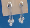 sterling silver post earrings with sterling silver freshwater pearl dangles