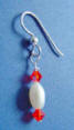 sterling silver pearl and crystal drop earring