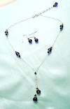 hand-crafted sterling silver maid of honor Swarovski(TM) crystal double lariat necklace and earrings jewelry set