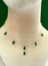 sterling silver emerald green Swarovski crystal station necklace