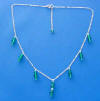 sterling silver and emerald green crystal station bridesmaid necklace