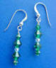 sterling silver emerald green crystal drop earrings