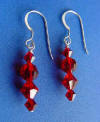 bridesmaid red crystal earrings