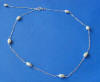 sterling silver pearl station necklace with pearls ON the chain