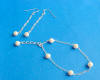 special request jewelry set - pearl station bracelet and long drop earrings