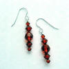 sterling silver Swarovski(TM) indian red crystal frenchwire earrings - rich colors of red and orange