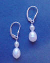 beautiful sterling silver leverback pearl earrings