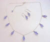 crystal station necklace and earrings jewelry set