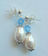 Bridesmaid crystal pearl earrings