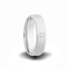 heavy stone rings satin finish bevel edges 7mm wide cobalt chrome with single diamond wedding ring