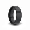 plain black zirconium wedding band ring