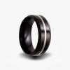 black ceramic wedding ring with sterling silver inlay