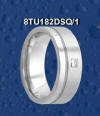 hsr square cut diamond in tungsten carbide wedding band