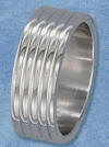 8mm corrugated stainless steel wedding band