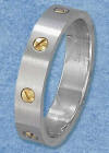 stainless steel with gold-plated screw heads wedding band