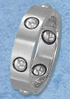 stainless steel wedding band with moveable beads
