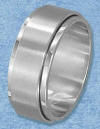 9mm wide stainless steel spinner wedding band