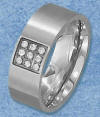 stainless steel cubic zirconia wedding band