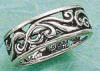 sterling silver antiqued open scroll work wedding band