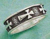 sterling silver antiqued with raised crosses wedding band