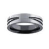 6mm wide titanium with black ion plating design satin finish wedding band