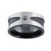 8mm wide titanium wedding band with black diamond and black ion plating