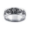 stainless steel black inlay wedding band