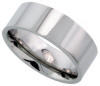 flat 8mm wide eco friendly stainless steel wedding ring