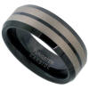 black striped tungsten carbide wedding ring