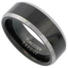 black finish tungsten carbide wedding band ring