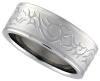 tribal inspired stainless steel wedding band