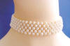 sterling silver five-strand woven pearl choker necklace